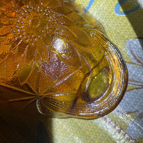 Vintage Indiana Glass Co. Marigold Carnival Glass Serving Dish - Picture 3 of 9